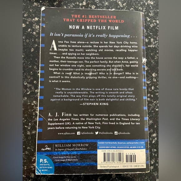 A.J. Finn The Woman In The Window Book Paperback - Picture 2 of 2